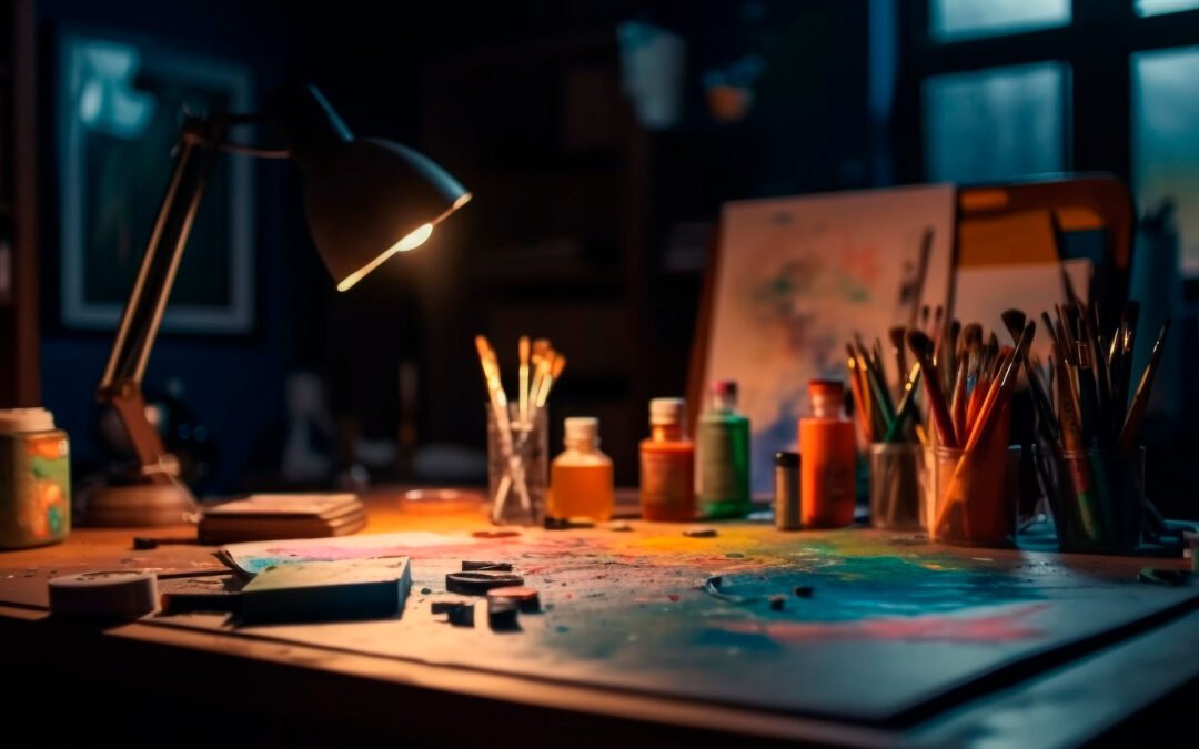 Tintas acrílica a óleo e aquarela