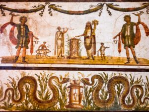Afresco Deuses e ceia fúnebre